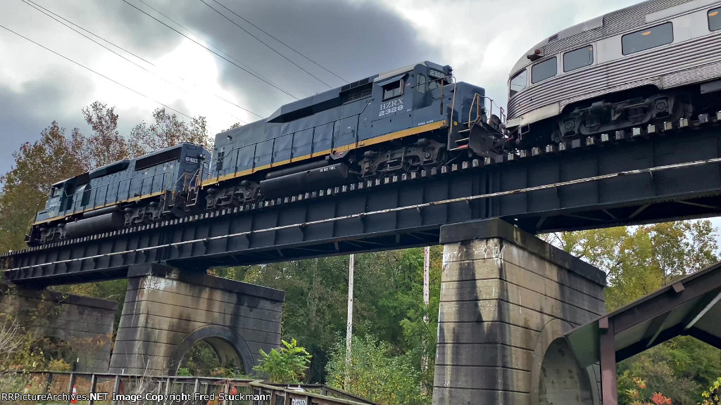 HZRX 2328 arrives at Northside Station.